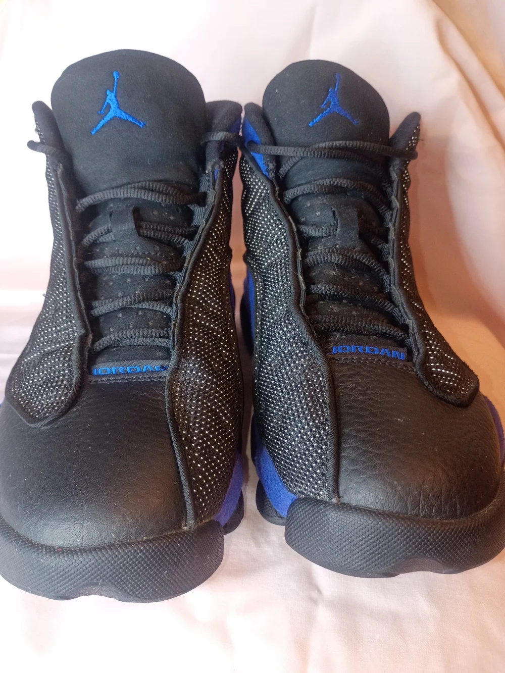 Jordan Size 8 Retro Hyper Royal Basketball Sneakers - Black & Blue